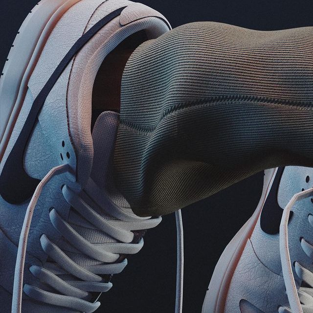 Detail 3D-Rendering of shoes